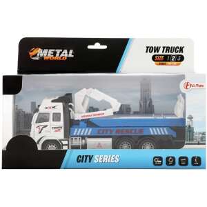 Metal World City Rescue Tow Truck, 21 cm long, with moving parts and pull-back action - Toy