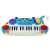 Blue children's keyboard with microphone, musical instrument toy