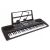 61-key synthesizer with digital display and music stand