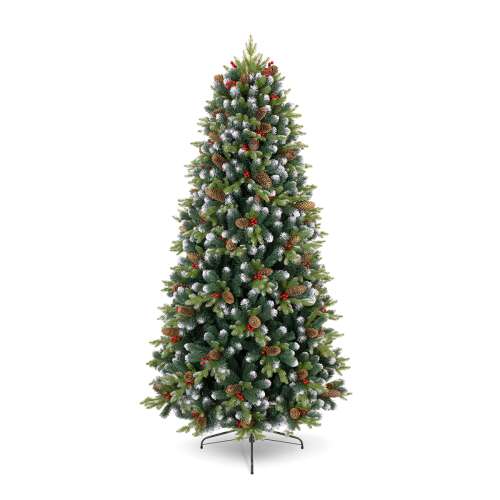 Christmas Dream 220 cm műfenyő 3D-s levelekkel, tobozzal és piros bogyókkal - Műfenyő és karácsonyfa