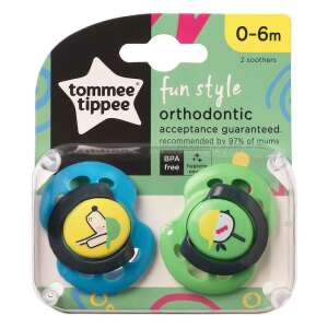 Tommee Tippee Fun Style Ortodontalis Cumi, 2 db, 0-6 hónap, Kutya és Madár mintával - Tommee Tippee