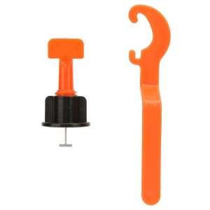 Tile leveling system, 50 pieces, orange and black, with tool for removing the clips - Tile Leveling System