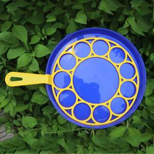 Giant bubble wand, blue and yellow, makes big bubbles - Bubble Blower