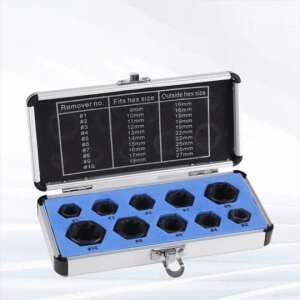 Stripped bolt remover set with 10 sizes in a case - Tool Set