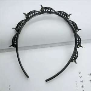 Black hair headband with clips, hair styling tool - Hair Clip, Headband