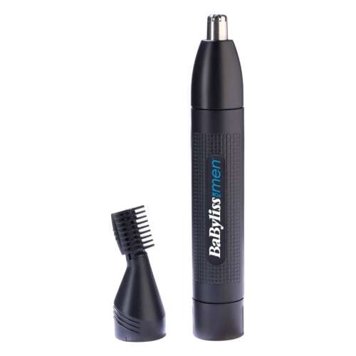 BaByliss for Men nose and ear hair trimmer, black, with eyebrow trimmer attachment