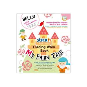 Stick'n for Kids Pracovný zošit na sledovanie Stick'n Moja rozprávka, kreatívny pracovný zošit pre deti s opakovane použiteľnými nálepkami - Stick'n Brožúry s aktivitami, maľovánky