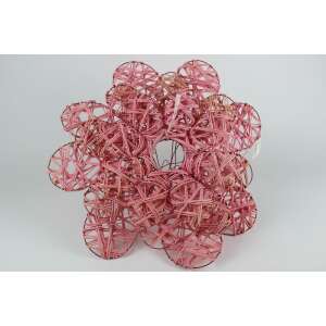 3 db rózsaszín rattan virág csokortartó készlet - Tűzőhab & Oázis