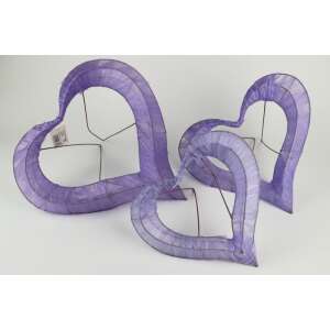 3 db lila szív alakú drótkeretek, tökéletes virágdíszekhez vagy barkácsoláshoz - Tűzőhab & Oázis
