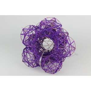 Lila drótból készült virág tartók, 3 db-os szett - Tűzőhab & Oázis