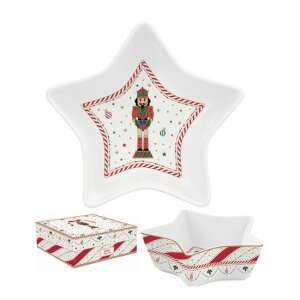 Porcelán csillagtál, 15x5cm, Nutcracker Twist mintával - Tál