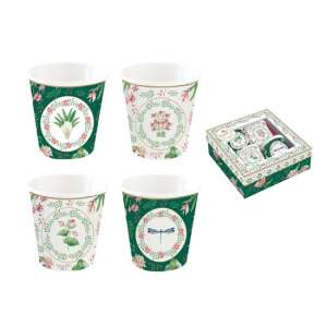 4 db-os Botanic Chic porcelán kávéspohár szett, 100ml, dobozban - Konyha & Étkezés