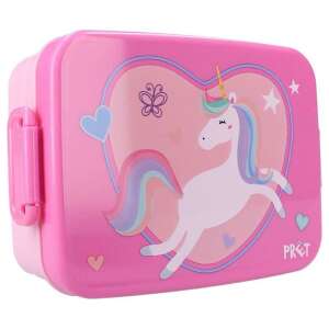 Rosa Lunchbox mit Einhorn-Motiv und Herzdesign, Marke Pret - Füttern