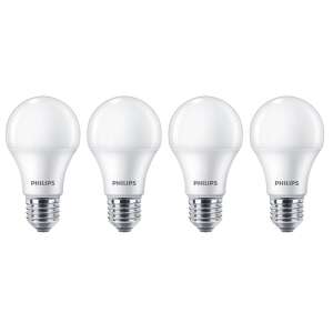 Philips LED A60 izzó, 10W, 1055lm, 2700K, E27, meleg fehér, 4 db-os csomag - Izzó