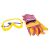 Toy safety goggles and work gloves for kids