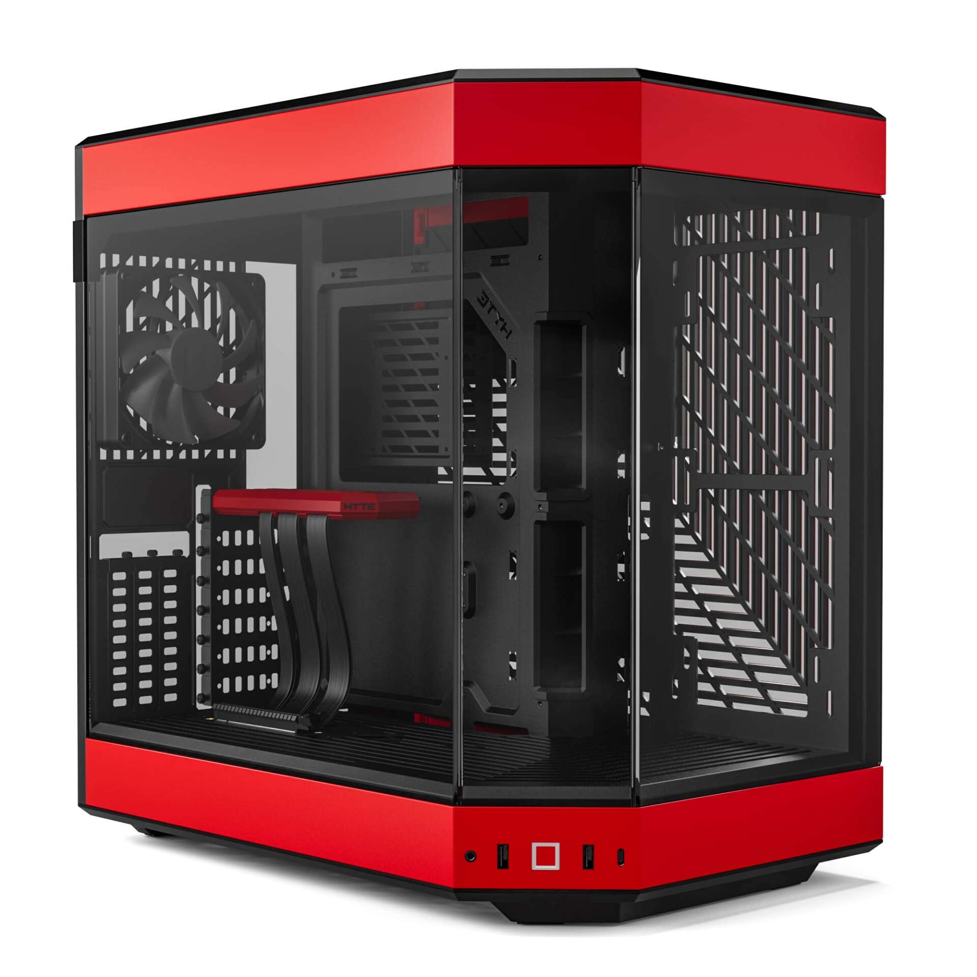 Hyte y60 számítógépház - piros/fekete (csomagolás nélküli!)