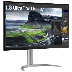 LG UltraFine 31,5 inčni 4K UHD monitor s HDR, srebrni stalak, pogled iz kuta - LG