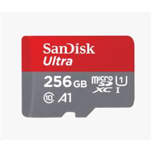 SanDisk Ultra 256GB microSDXC UHS-I U1 memóriakártya, Class 10, A1 alkalmazásteljesítmény, kompatibilis Android okostelefonokkal és táblagépekkel - SanDisk