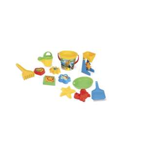 Wader 12-teiliges Sandspielset mit Formen, Safari- und Dinosaurier-Designs, für Kinder - Strandartikel