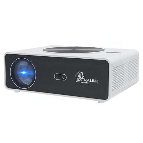 Projektor Extralink Smart Life Vision Max, biały i czarny, widok z przodu
