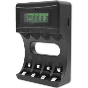 Încărcător de baterii Qoltec 50654 4x AAA / AA NiMH cu afișaj LCD - Qoltec