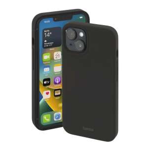 Hama Finest Sense MagCase tok Apple iPhone 14-hez, fekete szilikon tok beépített mágneses gyűrűvel vezeték nélküli töltéshez - Hama