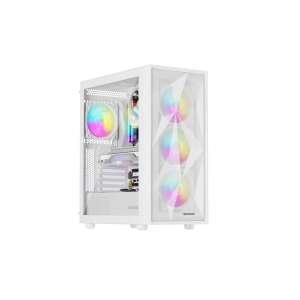 Genesis Diaxid 605 ARGB white computer case, side view - Computer Case