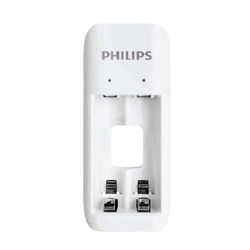 Philips PHIL-SCB2070NB/00 AA akkumulátor töltő, fehér, elülső nézet - Elemtöltő