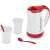 Sencor SWK 150RD 0.5L travel kettle with two cups and spoons
