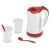 Sencor SWK 150RD travel kettle with two cups and spoons