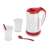 Sencor SWK 150RD 0.5L travel kettle with two cups and spoons