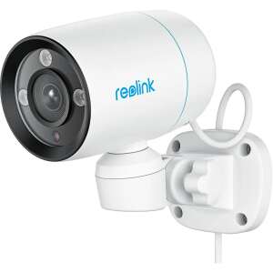 Cameră IP Reolink P330P Bullet, albă, rezoluție 4K, 180 de grade de panoramă, viziune nocturnă, detectare de mișcare, audio bidirecțional - Reolink