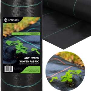 Springos Anti-Weed Woven Fabric, 1.1 x 10 meters, black, weed control, garden fabric, landscape fabric - Landscaping