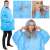 Springos Oversized Wearable Blanket Hoodie in Blau, Vorder- und Rückansicht, mit Model, das es trägt