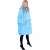 Springos oversized wearable blanket hoodie in blue, side view, with model wearing it