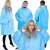 Springos oversized wearable blanket hoodie in blue, front and back view, with model wearing it