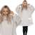 Springos Oversize-Hoodie-Decke in Beige, mehrere Ansichten des Produkts