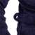 Springos men's dark blue fleece bathrobe, belt loop detail
