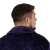 Springos men's dark blue fleece bathrobe, back view