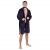 Springos Men's Dark Blue Fleece Robe Full Length View