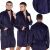 Collage of Springos Men's Dark Blue Fleece Robe