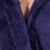 Close-up of Springos Men's Dark Blue Fleece Robe Collar