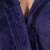 Springos men's dark blue fleece bathrobe, M/L size, close-up of the collar