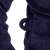 Springos men's dark blue fleece bathrobe, belt loop detail