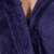 Springos men's dark blue fleece bathrobe, M/L size, close-up of the collar
