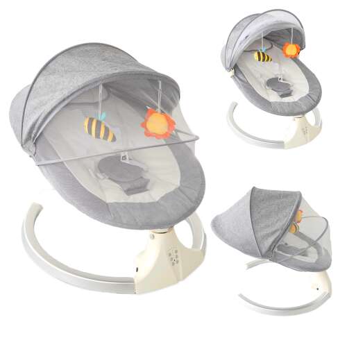 Pepita elektromos babahinta Bluetooth-szal és távirányítóval, világos szürke, kollázs kép