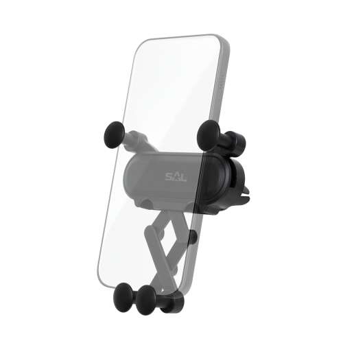 SAL SA064 autós telefontartó, fekete, szellőzőnyílásra, állítható, egykezes használat, 65-80 mm széles, 11 mm vastag telefonokhoz