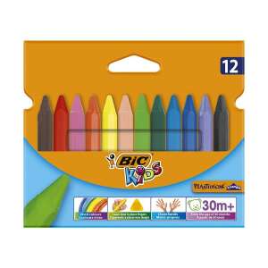 BIC KIDS Plastidecor Triangle Wachsmalstifte, 12er Pack, für Kinder, ab 30 Monaten - Crayons