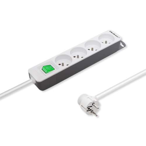 Qoltec 230V 4-outlet surge protector with 1.8m cable, white