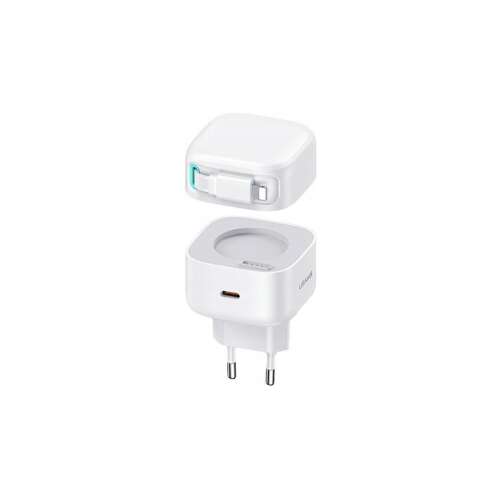 USAMS CC209TC02 35W GaN USB-C Wandladegerät mit Lightning-Kabel, weiß